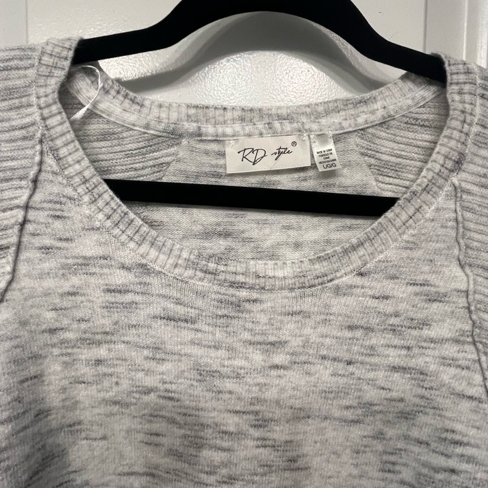 EUC! RD Style's McKinley Ribbed Detail Sweater Women's Gray L/S Top Size Large - Picture 7 of 10